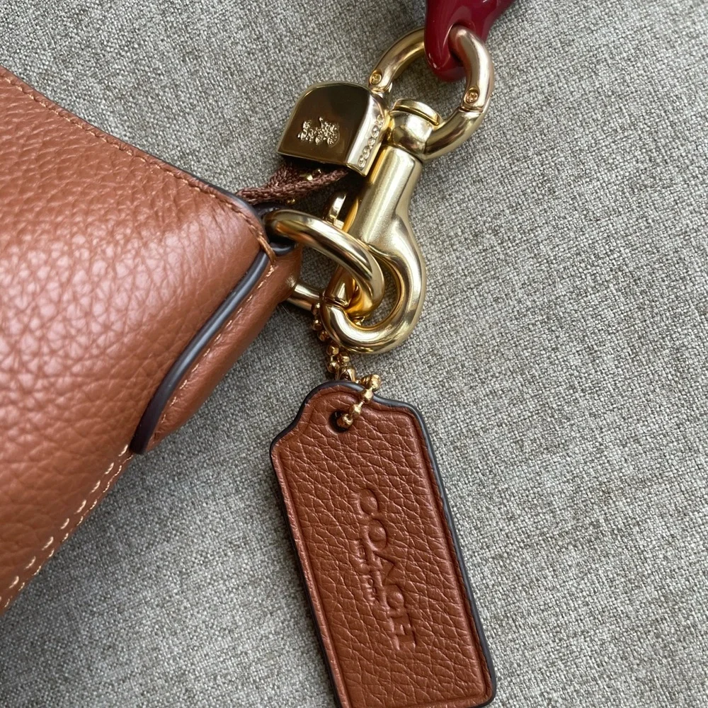 ‼️last 2‼️NWT!COACH Charlotte Shoulder Bag (CP097) With colorful shoulder strap - Picture 5 of 7